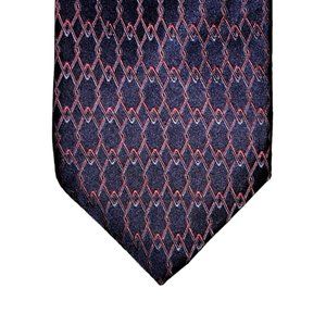 Canali Necktie Mens Multicolor Black Purple Blue Geometric Silk Made in Italy